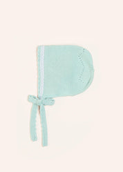 Lace Detail Bonnet in Sage Green (0-9mths) Bonnets from Pepa London