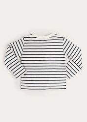 Sailor Stripe Long Sleeve Pocket Detail Top in White (2-10yrs) TOPS & BODYSUITS from Pepa London