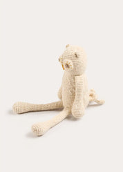 Handmade Baby Alpaca Owl Animal Toy in Beige