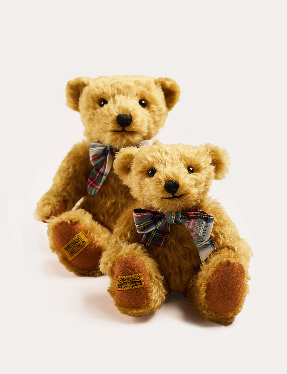 Limited-Edition Merrythought & Pepa Teddy Bear with Red Tartan Bow Toys from Pepa London