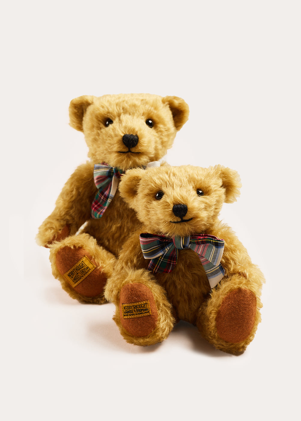 Limited-Edition Merrythought & Pepa Teddy Bear with Red Tartan Bow Toys from Pepa London