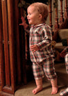 The Sussex Tartan All-In-One Pyjama Baby Girl Look Look  from Pepa London