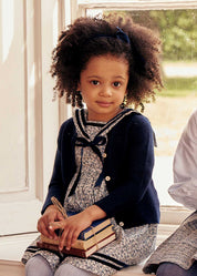 The Blue Floral Evelyn Mariner Dress Baby Girl Look Look  from Pepa London