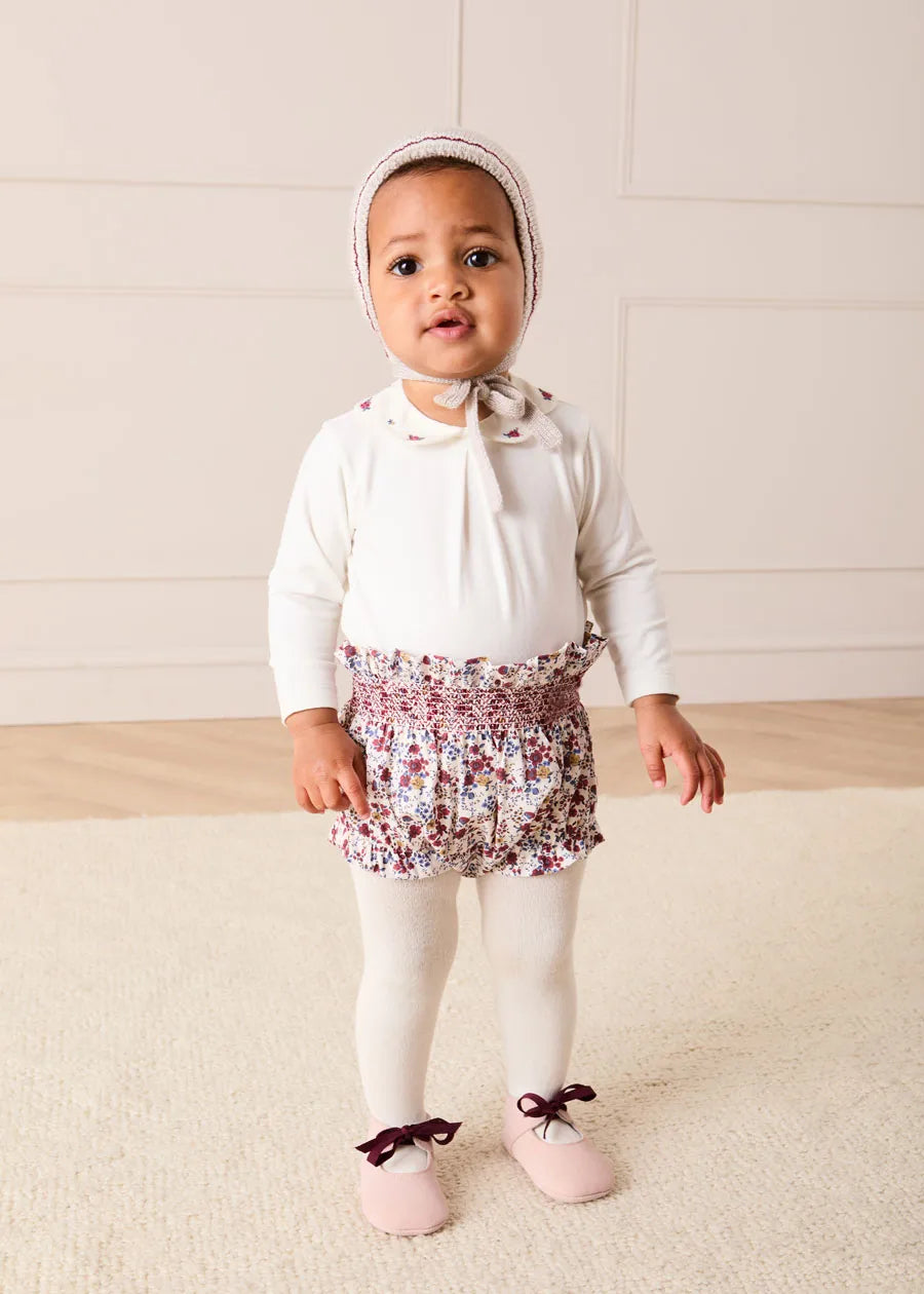 Louisa Floral Bloomers in Burgundy (1mth-3yrs) Bloomers from Pepa London