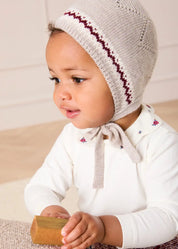Flower Embroidered Collar Long Sleeve Bodysuit in Red (1mth-3yrs) Tops & Bodysuits from Pepa London