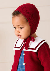 Moreton Check Mariner Collar Long Sleeve Romper in Blue (6mths-2yrs) Rompers from Pepa London