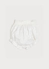 Big Bow Detail Floral Bloomers in White (0-6mths) Bloomers  from Pepa London