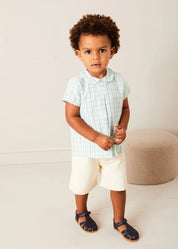 Faux Pocket Elasticated Waist Shorts in Ivory (12mths-4yrs)