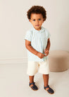 Maxwell Gingham Peter Pan Collar Short Sleeve Shirt in Green (18mths-5yrs) Shirts from Pepa London