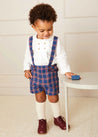 Eaton Check Shorts with Braces in Navy (18mths-4yrs) Shorts  from Pepa London