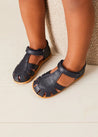 Leather Fishermans Sandals in Navy (21-27EU) SHOES from Pepa London