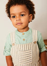 Holland Striped Pocket Front Dungarees in Green (18mths-4yrs) DUNGAREES from Pepa London