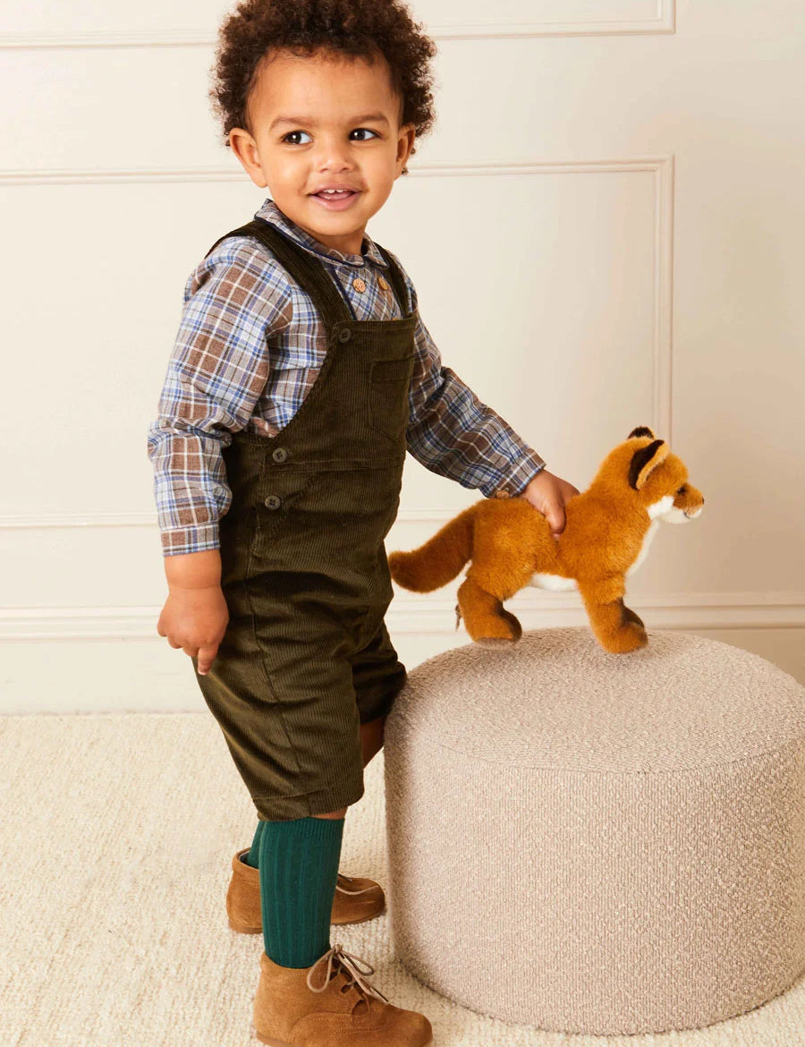 Corduroy Pocket Front Dungarees in Green (18mths-4yrs) Dungarees  from Pepa London