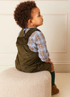 Corduroy Pocket Front Dungarees in Green (18mths-4yrs) Dungarees  from Pepa London