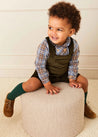 Winchester Check Peter Pan Collar Shirt in Caramel (12mths-4yrs) Shirts  from Pepa London