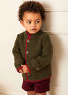 Austrian Single Breasted Contrast Trim Jacket in Green (18mths-10yrs) Coats  from Pepa London