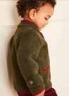 Austrian Single Breasted Contrast Trim Jacket in Green (18mths-10yrs) Coats  from Pepa London