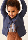 Toggle Fastening Knitted Cardigan in Blue (12mths-10yrs) Knitwear  from Pepa London