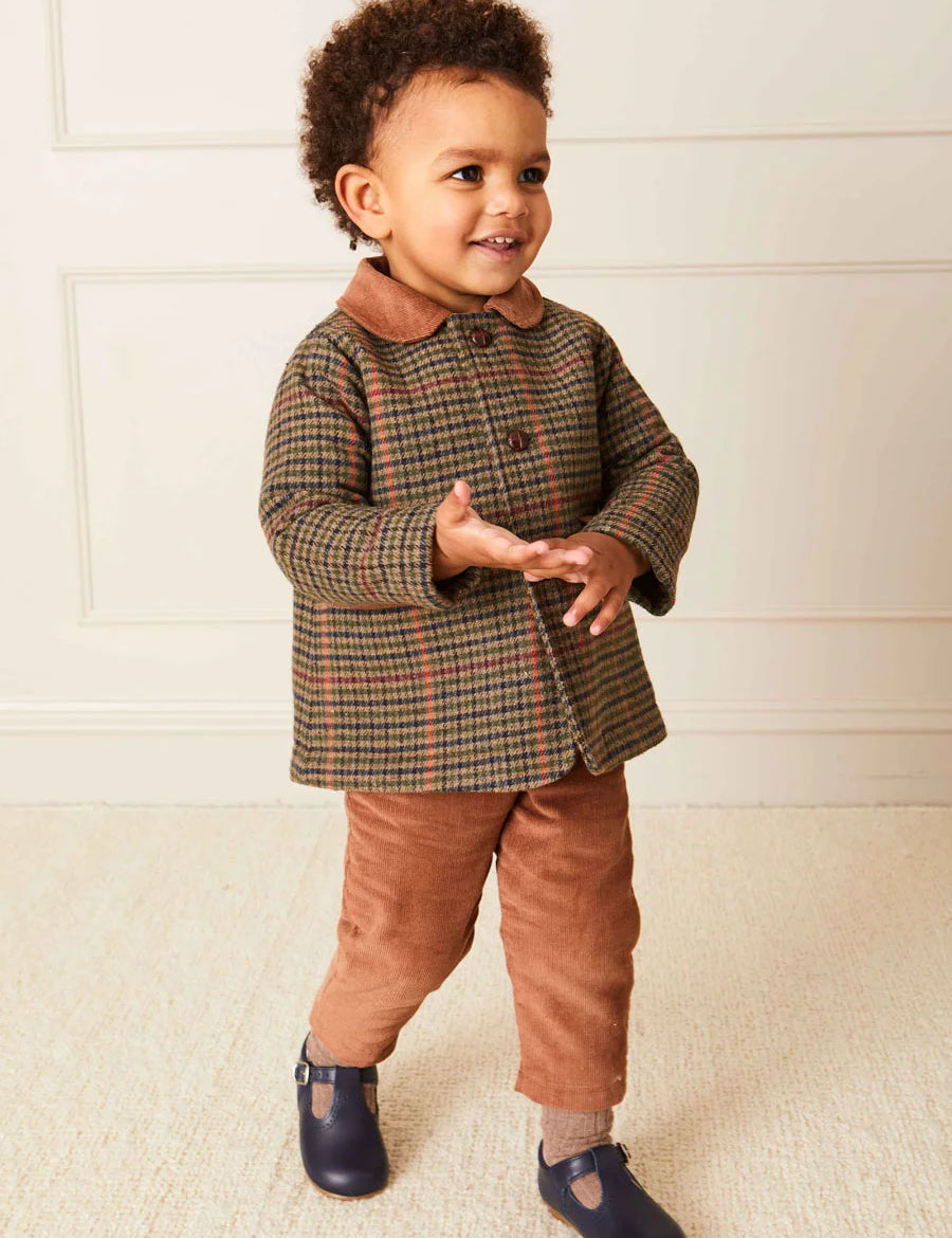 Cambridge Check Coat in Brown (18mths-3yrs) Coats  from Pepa London