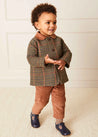 Cambridge Check Coat in Brown (18mths-3yrs) Coats  from Pepa London