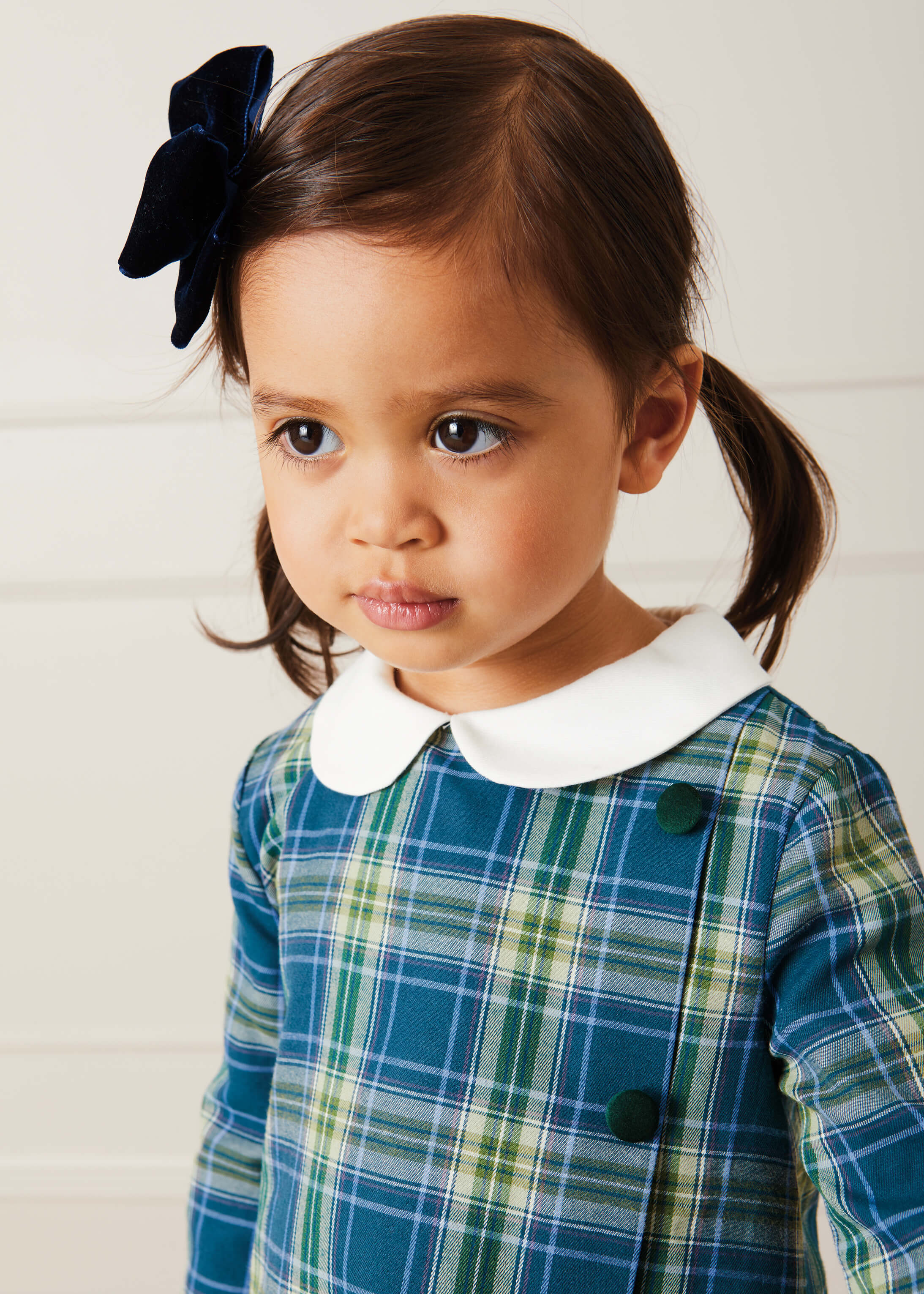 Velvet Big-Bow Clip in Navy Hair Accessories  from Pepa London