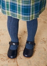 Leather Mary Jane Baby Shoes in Navy (20-24EU) Shoes  from Pepa London