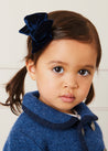 Velvet Big-Bow Clip in Navy Hair Accessories  from Pepa London