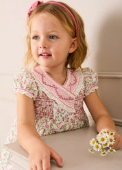 Alice Floral Double Breasted Hand Smocked Dress in Pink (12mths- 10yrs) Dresses from Pepa London