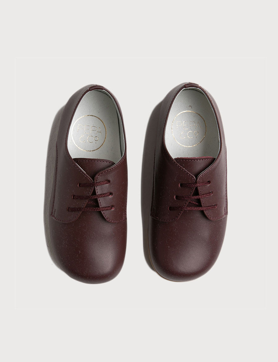 Leather Lace-Up Burgundy Shoes (20-34EU) Shoes  from Pepa London