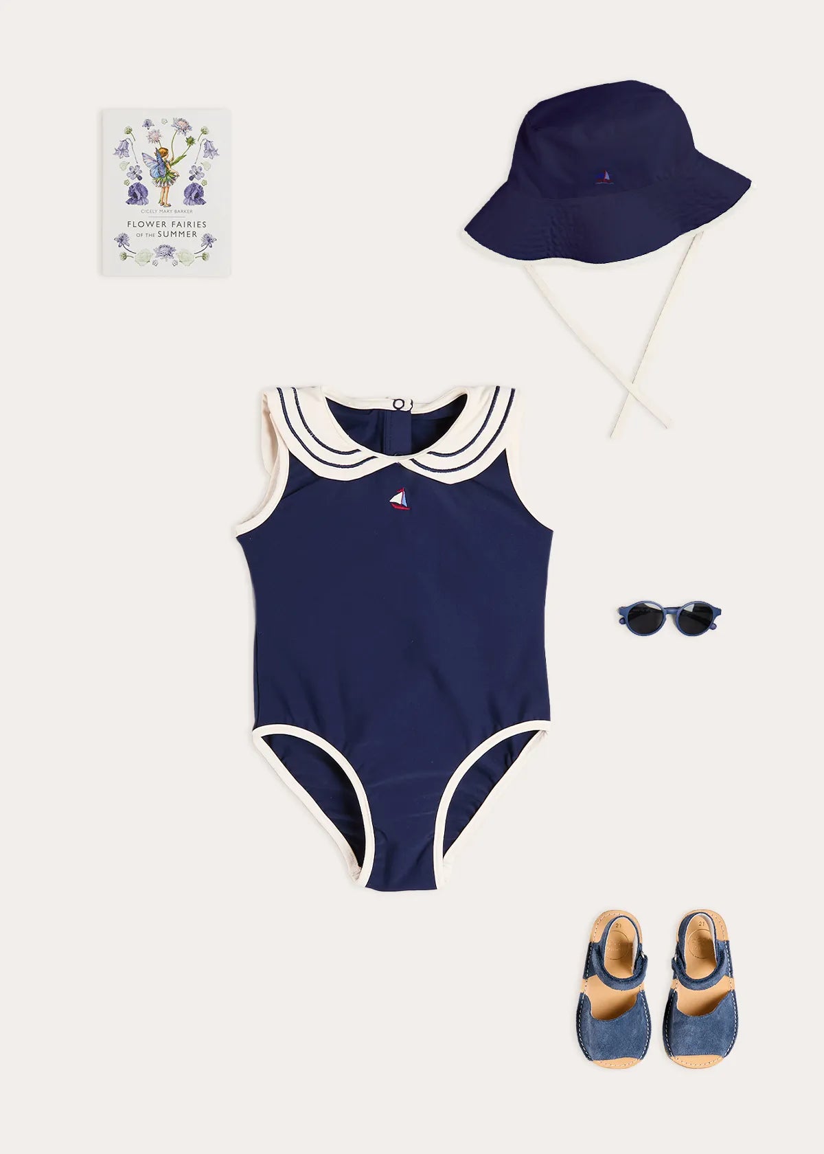 The Navy Mariner Toddler Girl Swim Look Look from Pepa London