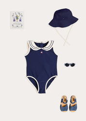 The Navy Mariner Toddler Girl Swim Look Look from Pepa London