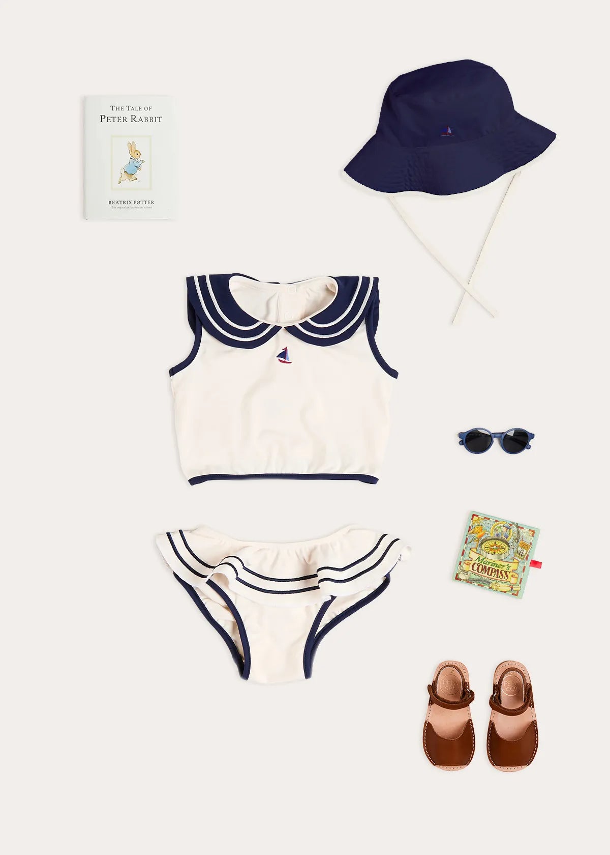The White Mariner Toddler Girl Swim Look Look from Pepa London