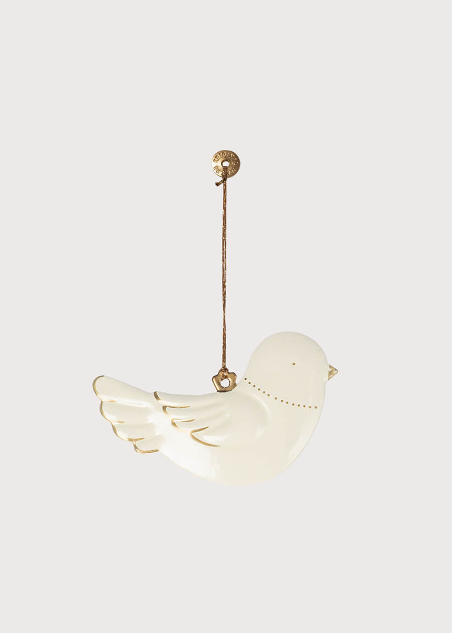 Hand Painted Dove Christmas Ornament in White Toys  from Pepa London