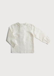 Boy's white double-breasted Peter Pan collar silk shirt (12mths-10yrs) Shirts  from Pepa London