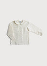 Boy's white double-breasted Peter Pan collar silk shirt (12mths-10yrs) Shirts  from Pepa London