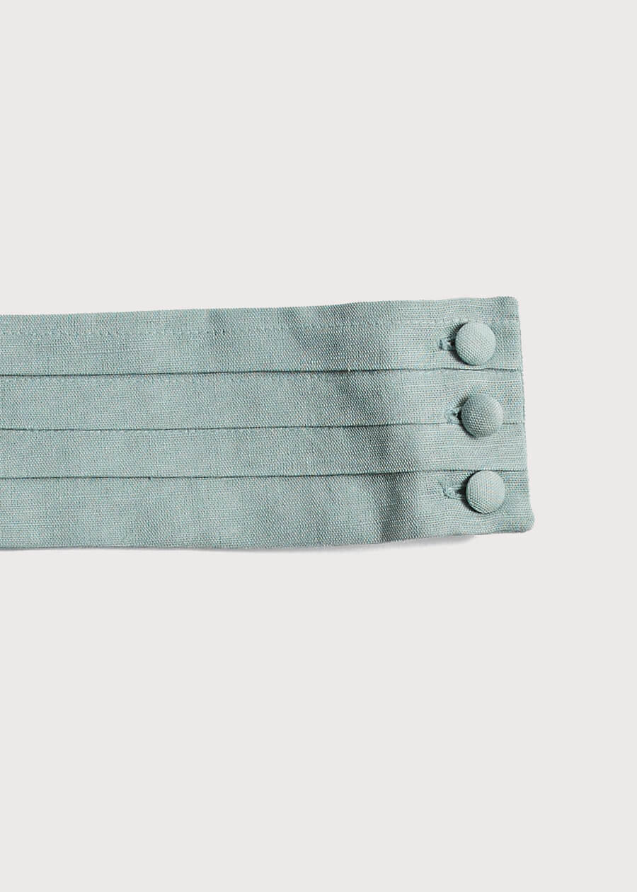 Teal Linen Pageboy Cummerbund Belts  from Pepa London