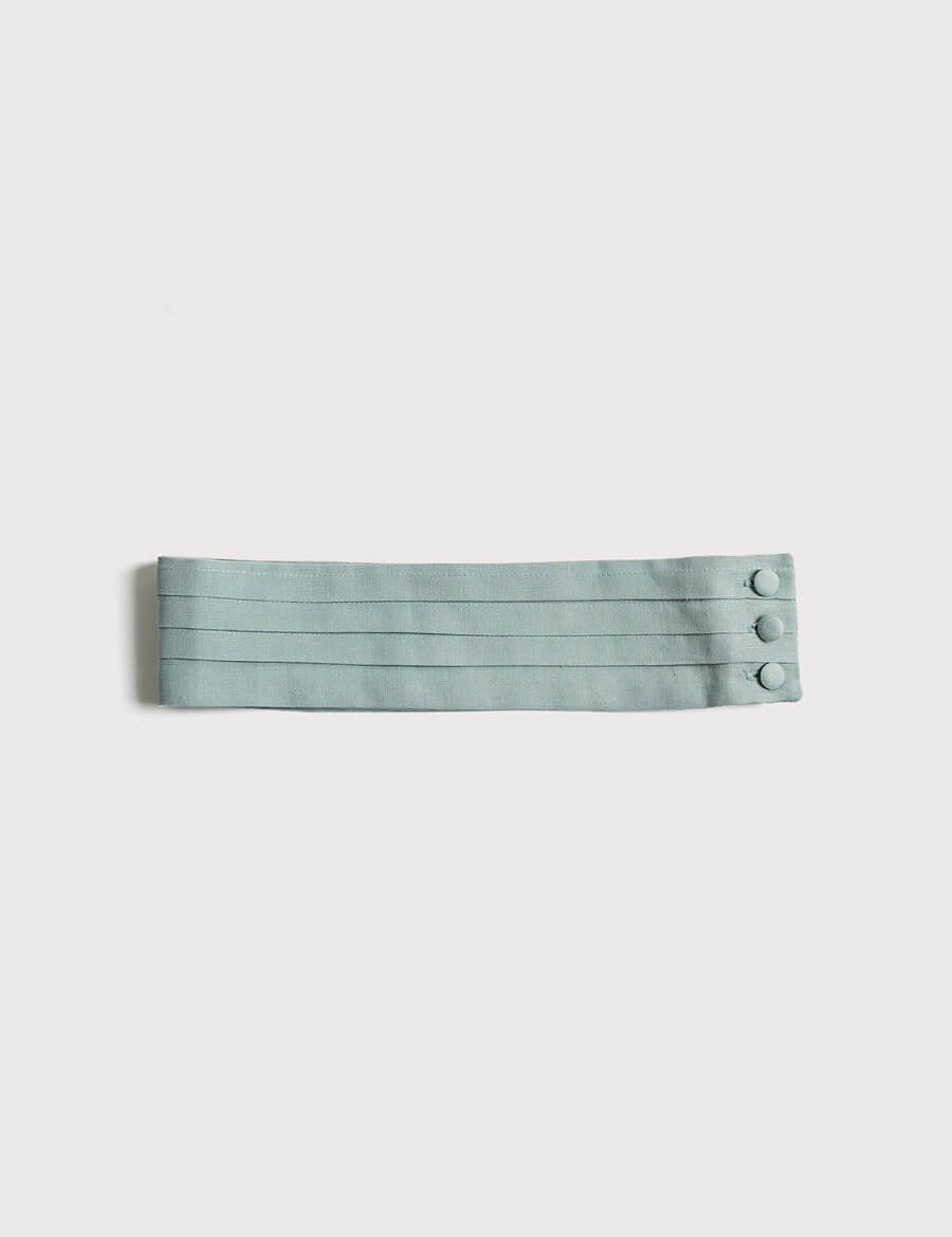 Teal Linen Pageboy Cummerbund Belts  from Pepa London