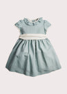 Teal Flower Girl Occasion Dress with Ivory Sash (12mths-10yrs) Dresses  from Pepa London