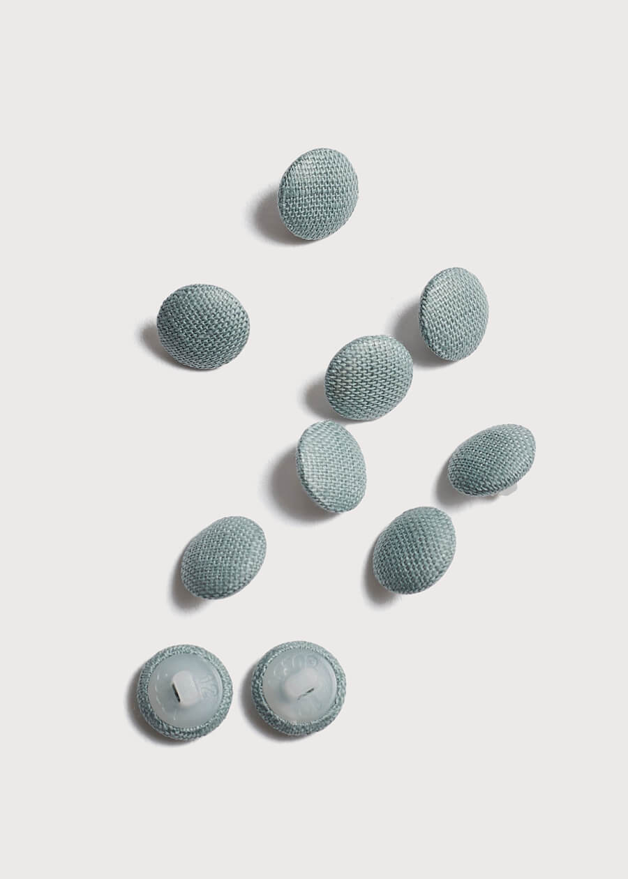 Teal Linen Covered Buttons Buttons  from Pepa London