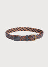 Navy & Brown Leather Braided Belt Belts & Braces  from Pepa London