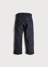 Navy Wool Blend Trousers (4-10yrs) Trousers  from Pepa London