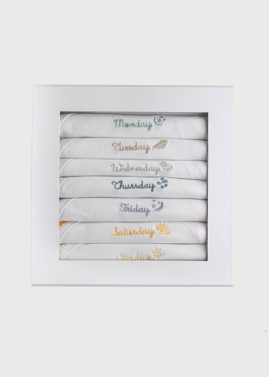 Seven Days a Week Bodysuit Set (0-12mths) Gift Sets  from Pepa London