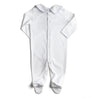 White All-In-One with Blue Handsmocked Embroidery (0-12mths) Nightwear  from Pepa London