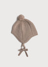 Knitted Merino Wool Winter Bonnet in Oatmeal (S-L) Knitted Accessories  from Pepa London