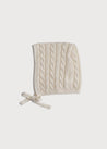 White Cashmere Knitted Bonnet (0-3mths) Knitted Accessories  from Pepa London