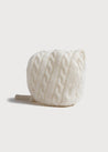 White Cashmere Knitted Bonnet (0-3mths) Knitted Accessories  from Pepa London
