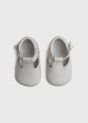 T-Bar Leather Pram Shoes in Ivory (17-20EU) Shoes  from Pepa London