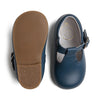 T-Bar Leather Baby Shoes in French Blue (20-24EU) Shoes  from Pepa London