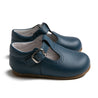 T-Bar Leather Baby Shoes in French Blue (20-24EU) Shoes  from Pepa London