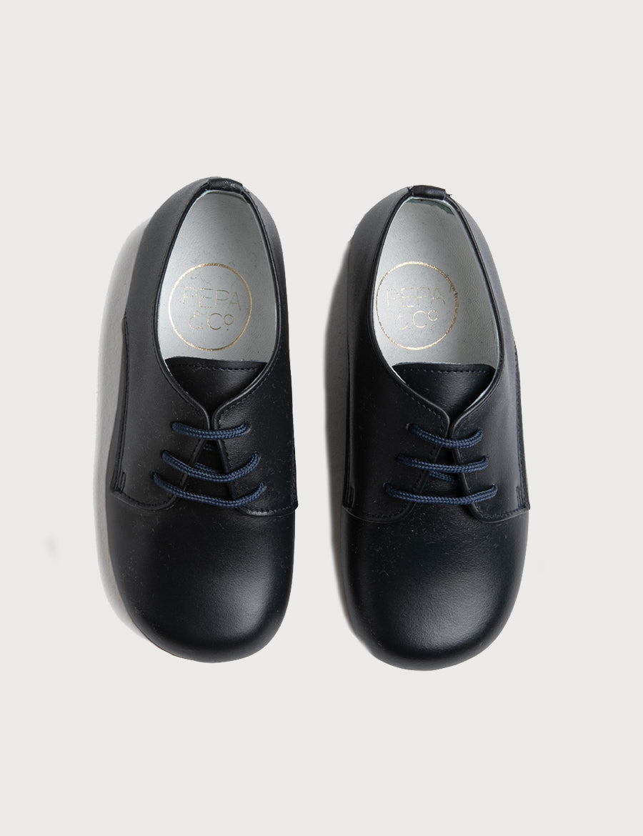 Leather Lace-Up Navy Shoes (20-34EU) Shoes  from Pepa London